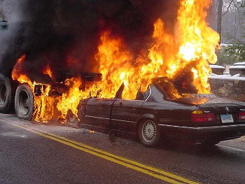 car gasoline fire